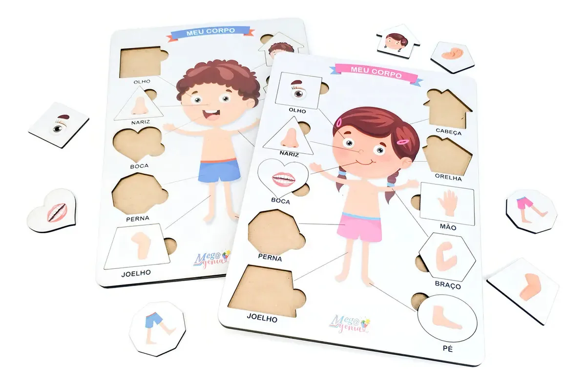 2 Jogos Tabuleiro Colorido Corpo Humano Menino E Menina