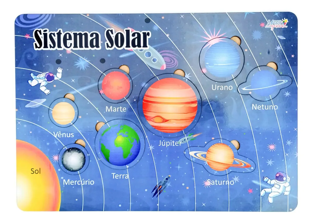 Jogo Educativo Tabuleiro Mdf Sistema Solar Encaixe Mega Impress
