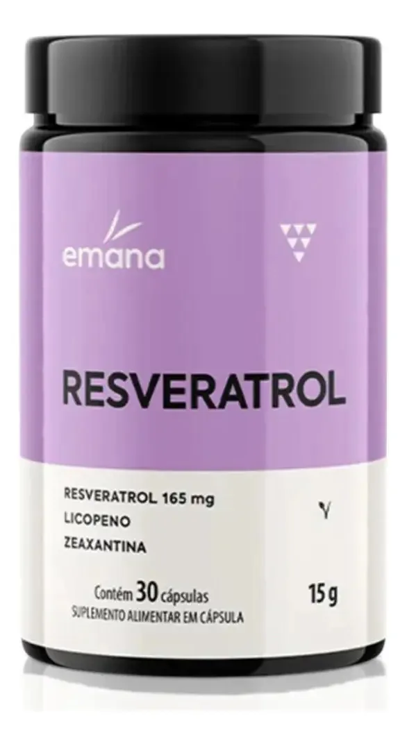 Resveratrol Zeaxantina 165mg 30 Cápsulas Emana Suplementos Sabor Natural