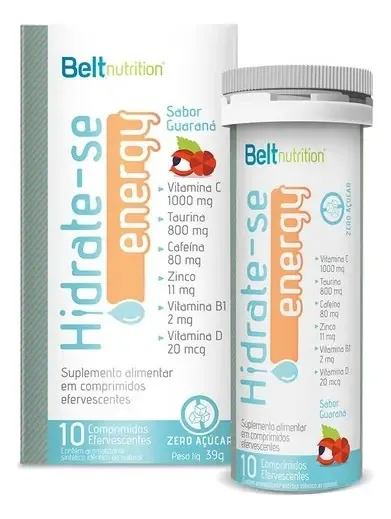 Hidrate-se Energy Efervescente Guaraná 10 Comp Beltnutrition