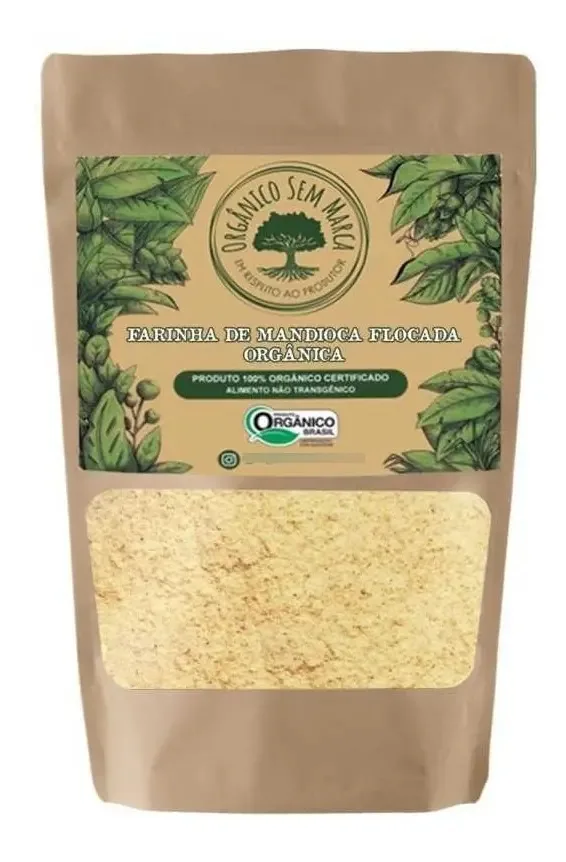 ORGÂNICO SEM MARCA Farinha de Mandioca Flocada Orgânica