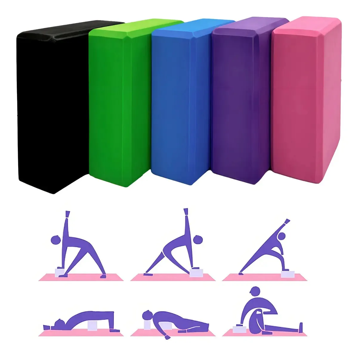 Bloco de ioga Pilates Yoga Brick Body 4 cores cor azul