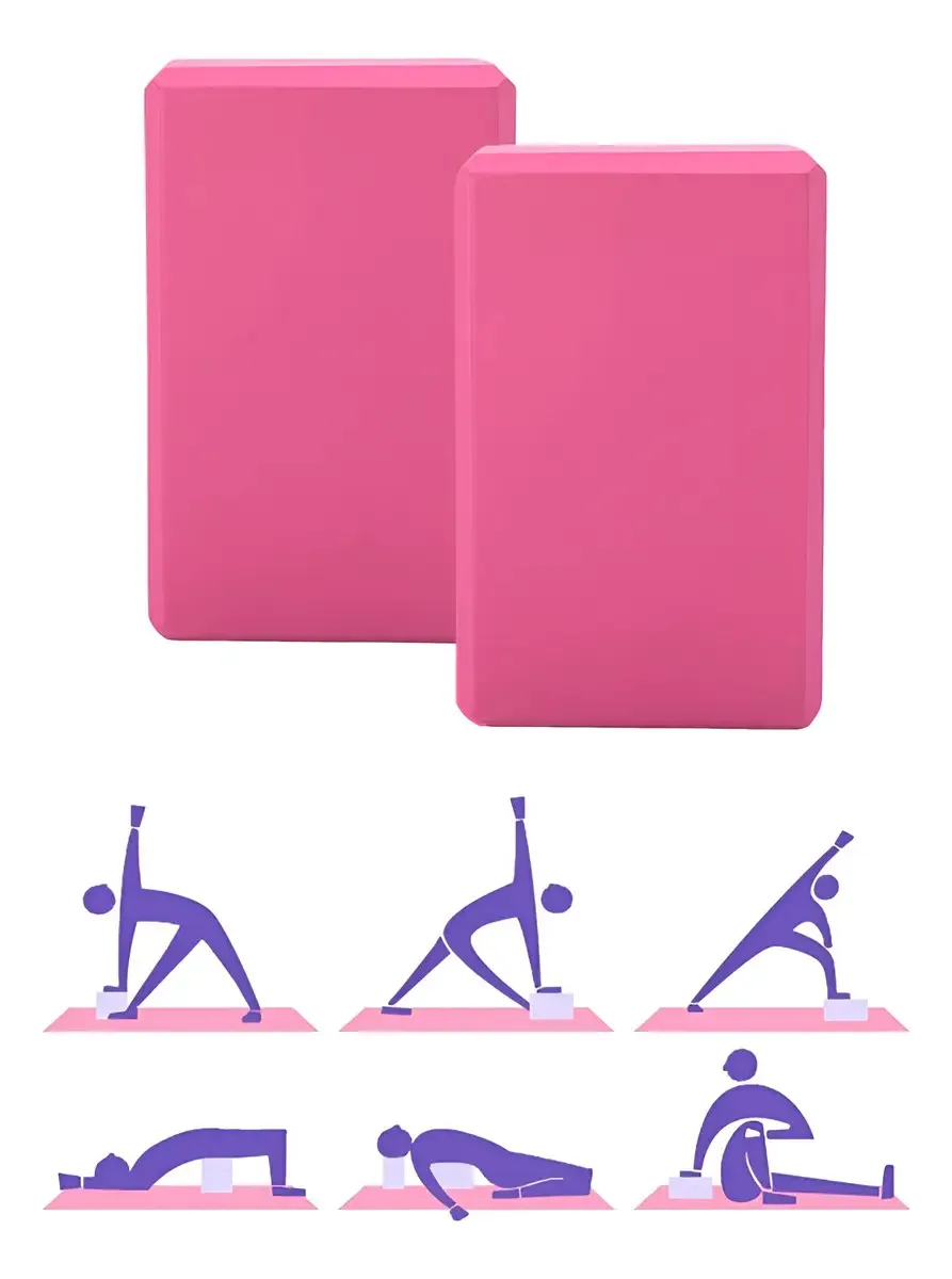 2 peças de bloco de ioga Pilates Yoga Brick Body 5 cores rosa