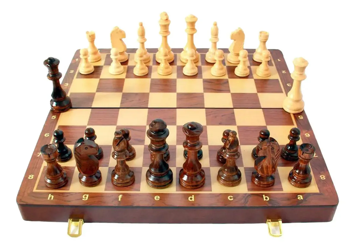 Conjunto de xadrez grande FIBVGFXD, conjunto de xadrez de madeira, conjunto de xadrez de alta qualidade, altura do rei, 105 mm, peças de xadrez grandes, tabuleiro de xadrez dobrável