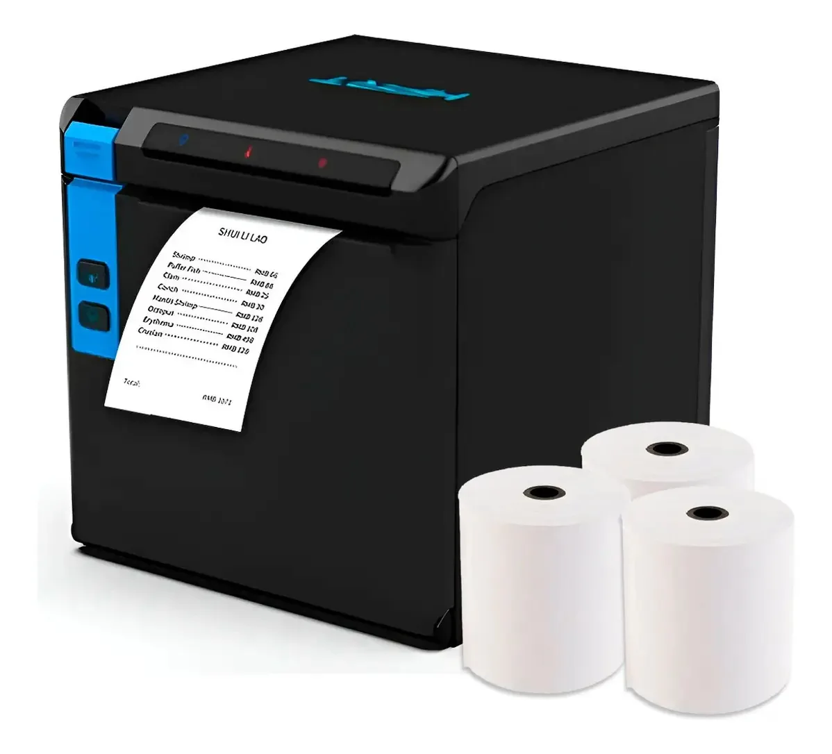 Impressora térmica Hprt Tp808 80mm WiFi/USB/Serial para restaurantes de varejo com corte automático com 3 rolos de papel térmico