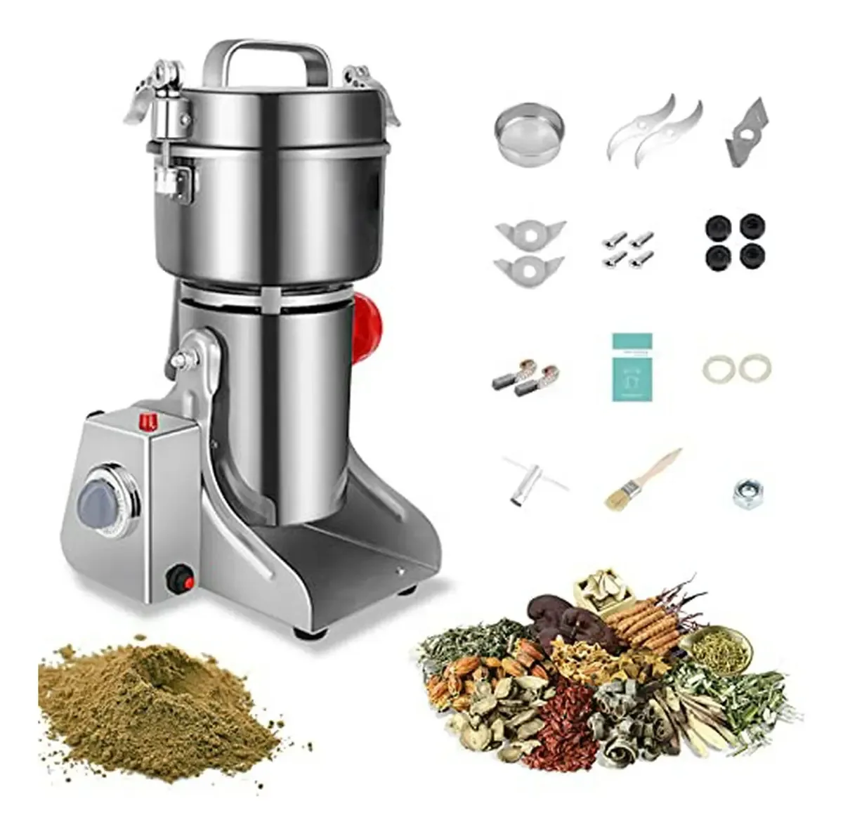 Moedor de grãos elétrico Exgizmo 800g, 3000w, aço inoxidável