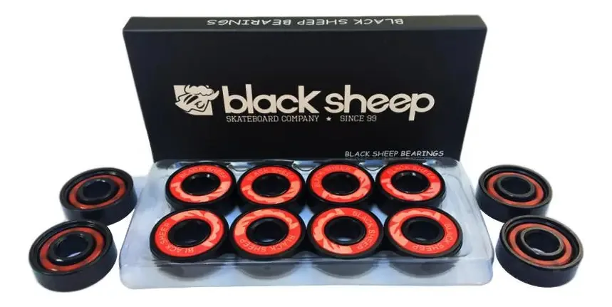 Rolamento Black Sheep Abec9 RS 8 Unidades Vermelho para Skate e Patins