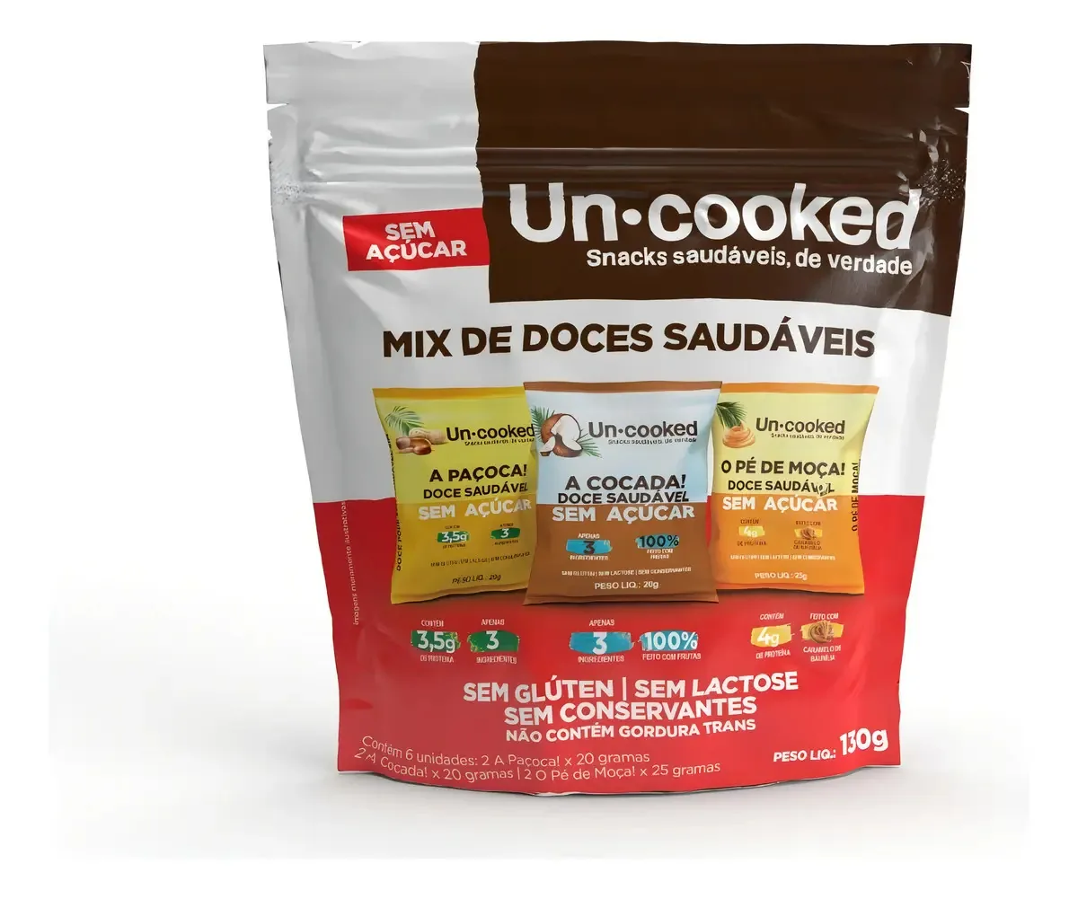 Mix Doces Saudaveis Paçoca Cocada Pé De Moça Uncooked Vegano