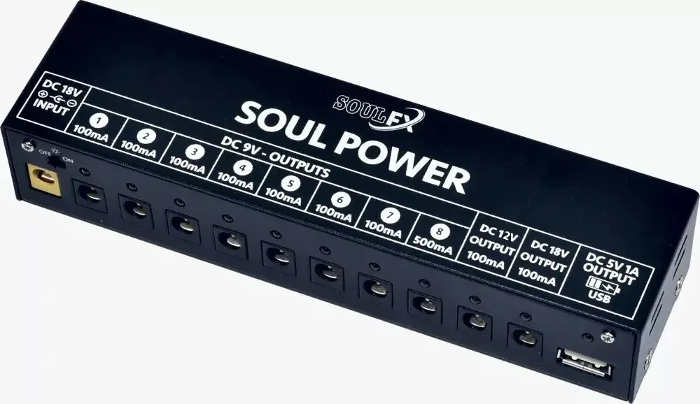 Fonte De Alimentação Para Pedais Soulfx Soul Power Cor Preto