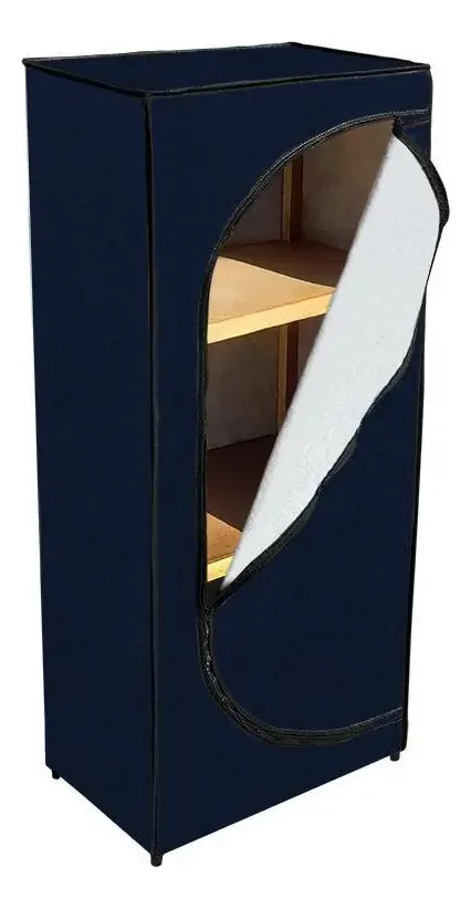 Sapateira Zíper Organizadora Calçados Courino - Azul Marinho