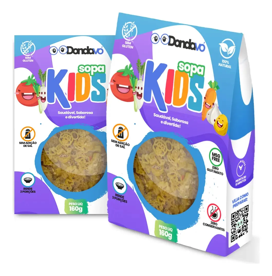 Sopa Kids Saudável Saborosa E Divertida 160g Sem Gluten