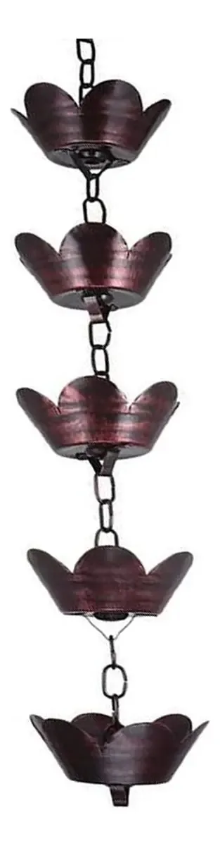 Keduoduo Corrente De Chuva, Coletor De Chuva De Metal Para Jardim, Guirlanda De Cobre Vermelho, Corrente Guia De Chuva De Drenagem, Kit De Corrente De Vala De Chuva Longa De 1m