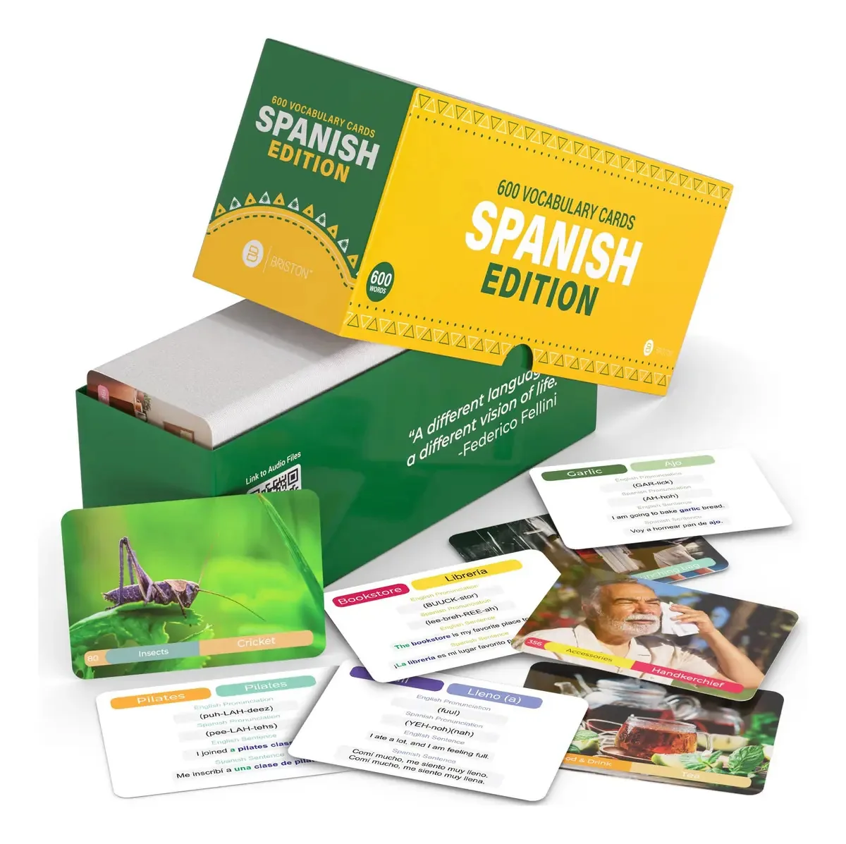 Cartões Flash de Vocabulário Espanhol 600 Cartões Educacionais