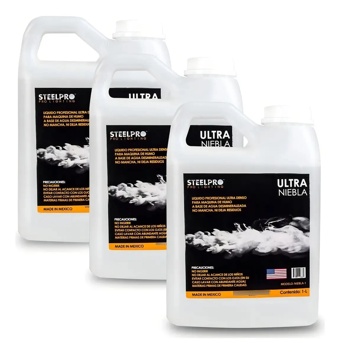 3 fluidos para câmara de fumaça Steelpro Ultra Fog 1 litro de cor incolor