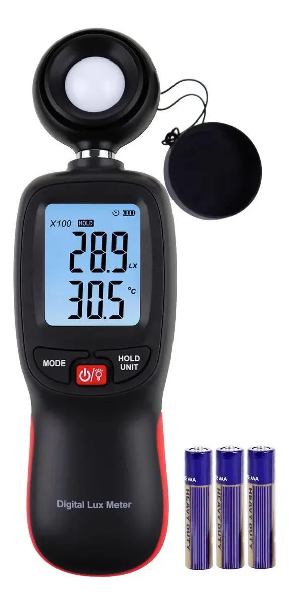 Medidor de lux com registro de dados, medidor de luz digital