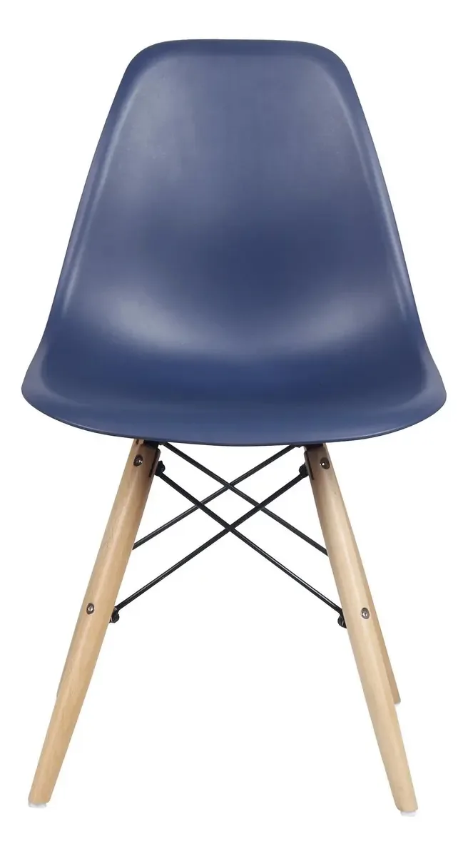Cadeira de jantar contemporânea sem apoios de braços e pernas feitas em azul