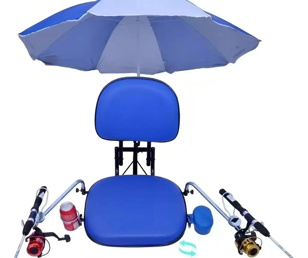 Cadeira Para Barco Almofadada Completa Cor Azul