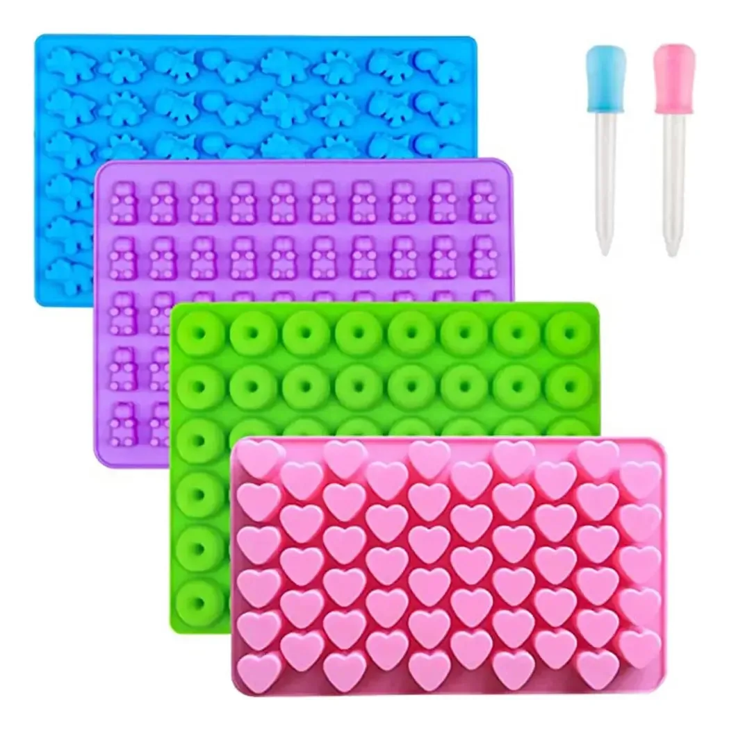 4 moldes de silicone para doces e bandejas para cubos de gelo