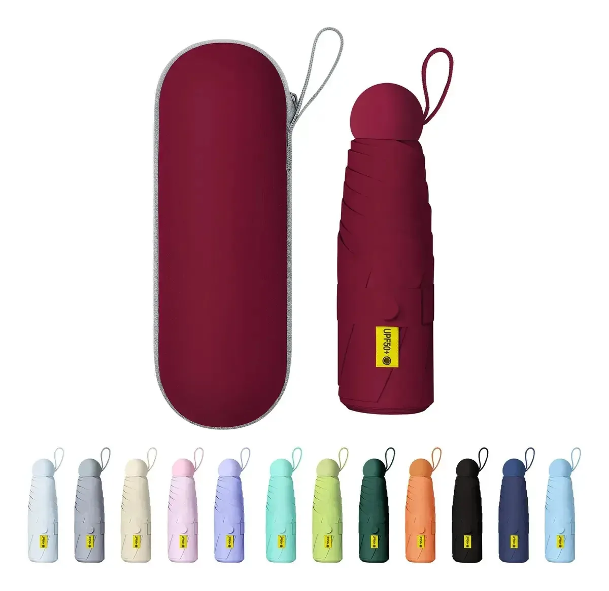 Guarda-chuva, guarda-chuva, bolso anti-UV+bolsa cápsula de vinho tinto