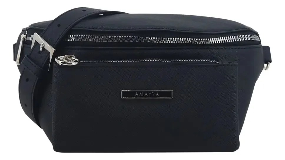 Bolsa de ombro feminina Amayra, bolsa de ombro preta e preta