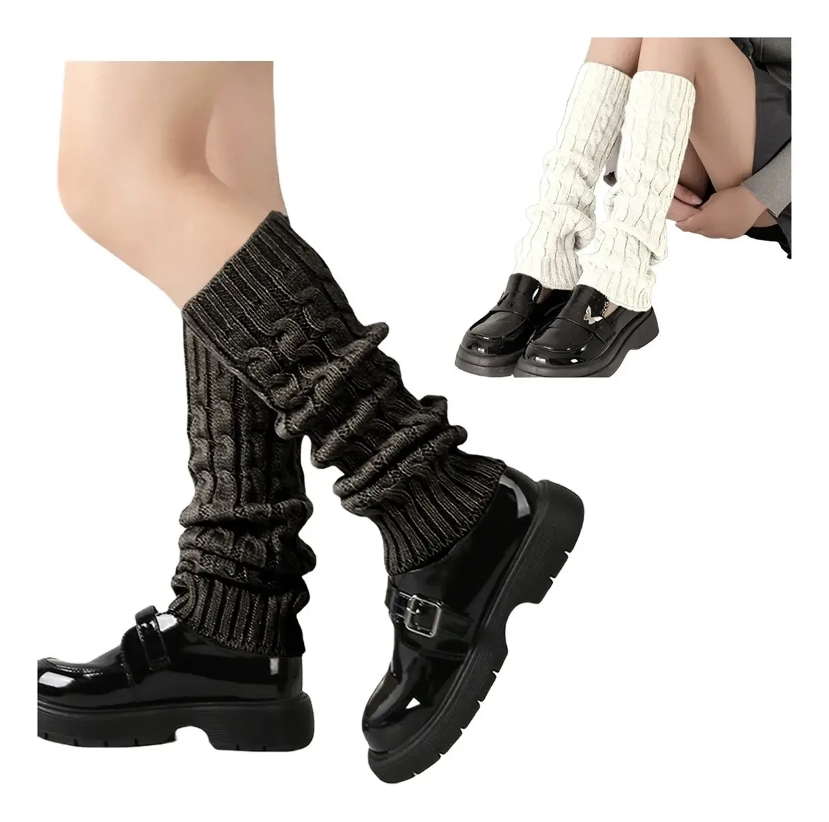 2 pares de aquecedores térmicos femininos de inverno