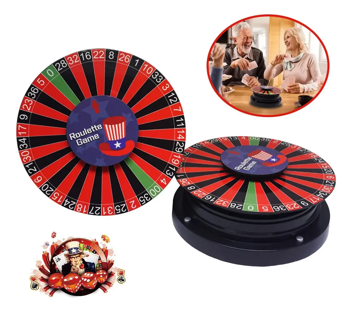Roleta de mesa giratória elétrica para jogo de roleta de cassino
