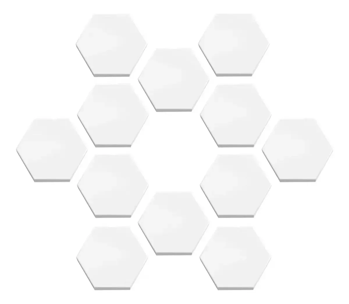 Base De Tampões Cerâmica Coral Branco Redondo Hexagonal 12 U