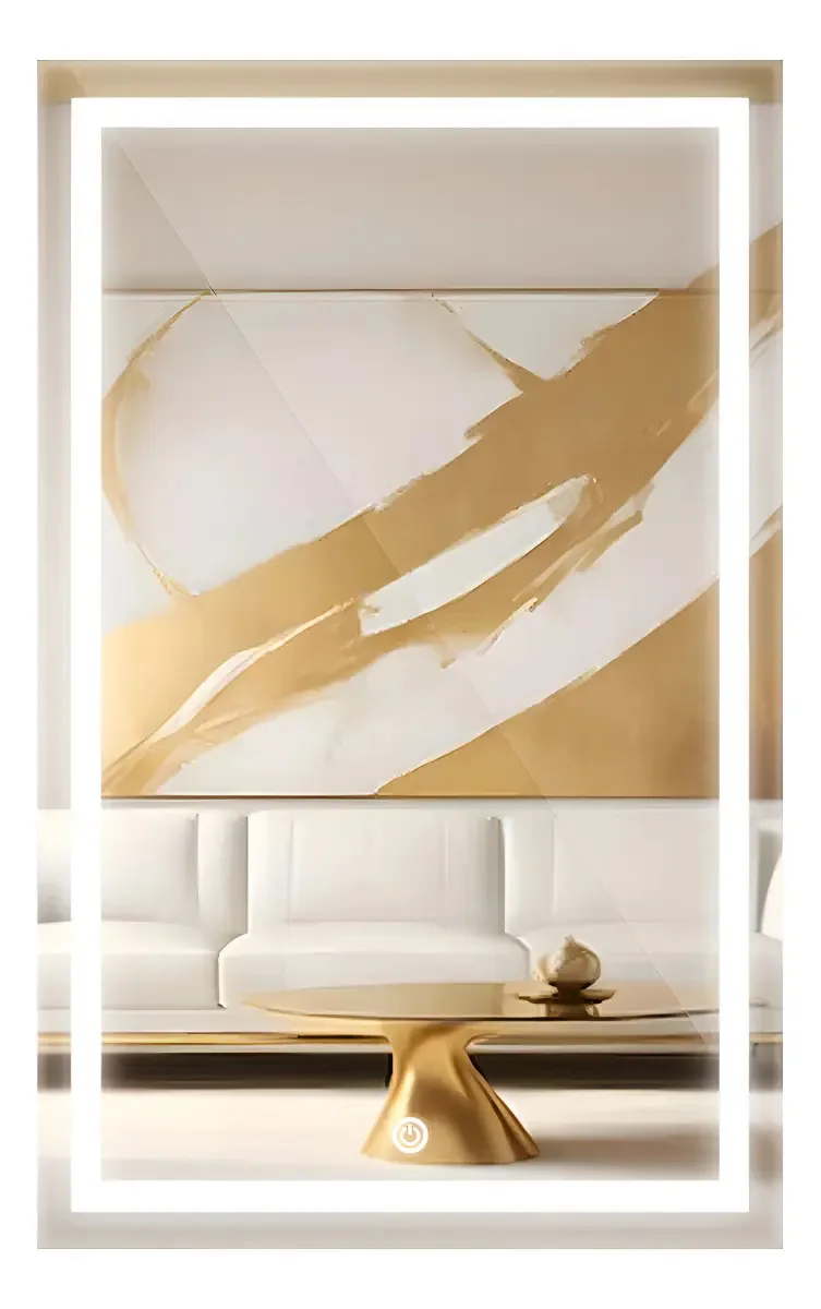 Espelho LED Retangular 60x70cm Toque Frio Arandela Banheiro