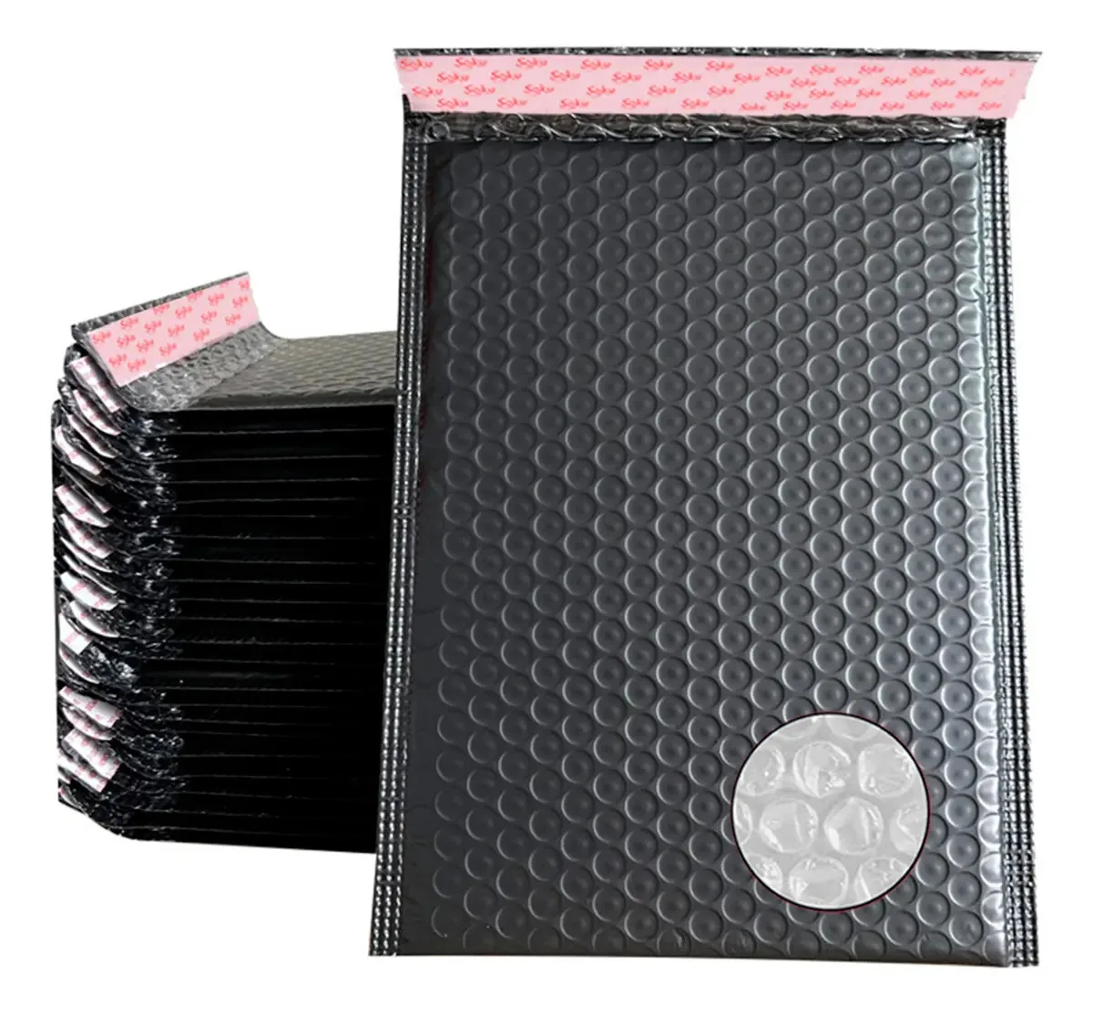 25 amostras de envelopes de bolhas impermeáveis, 20x25 cm, pretos