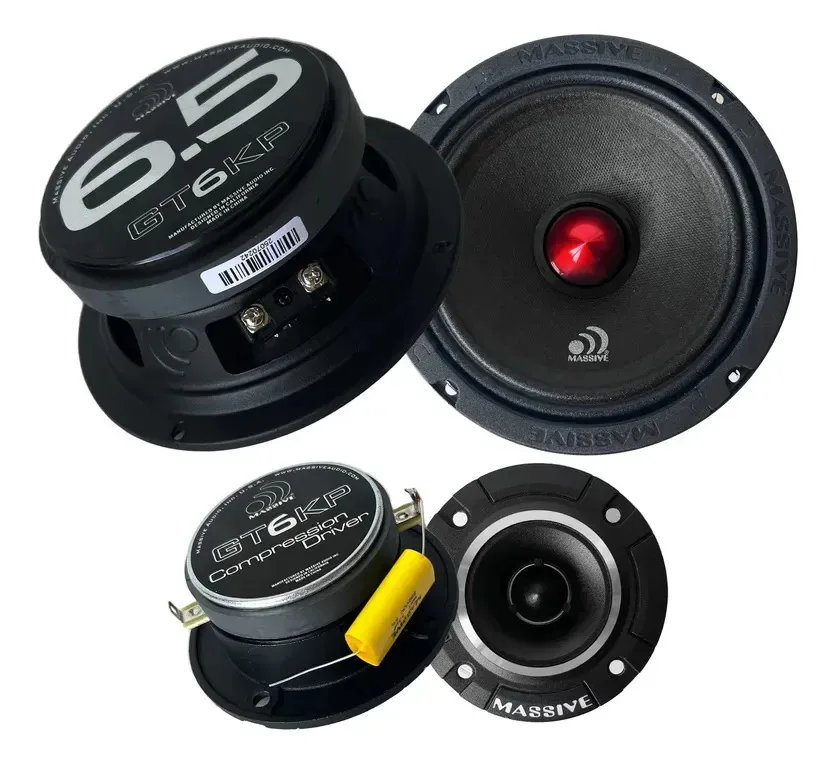 Conjunto de mídia Gt6kp Massive Audio 150w Rms 6.5 PLG Open Show