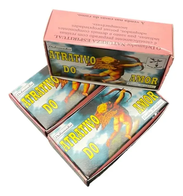 Kit 3 Caixas Defumador Incenso Tijolinho Natureza Espiritual Atrativo Do Amor