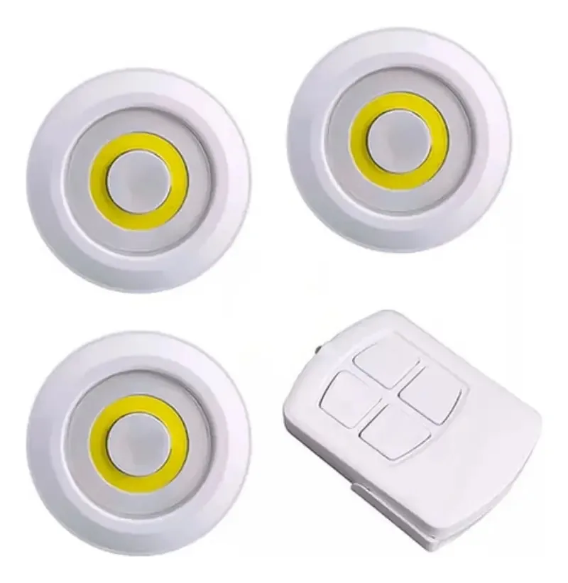 Conjunto de 3 luzes LED de emergência sem fio, controle remoto, cor Eng-916