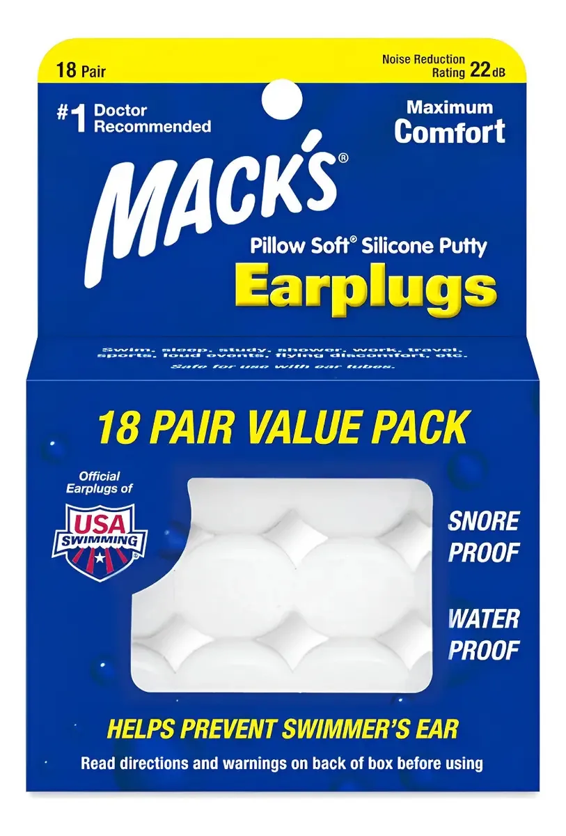 Plugues de silicone moldáveis para dormir e nadar