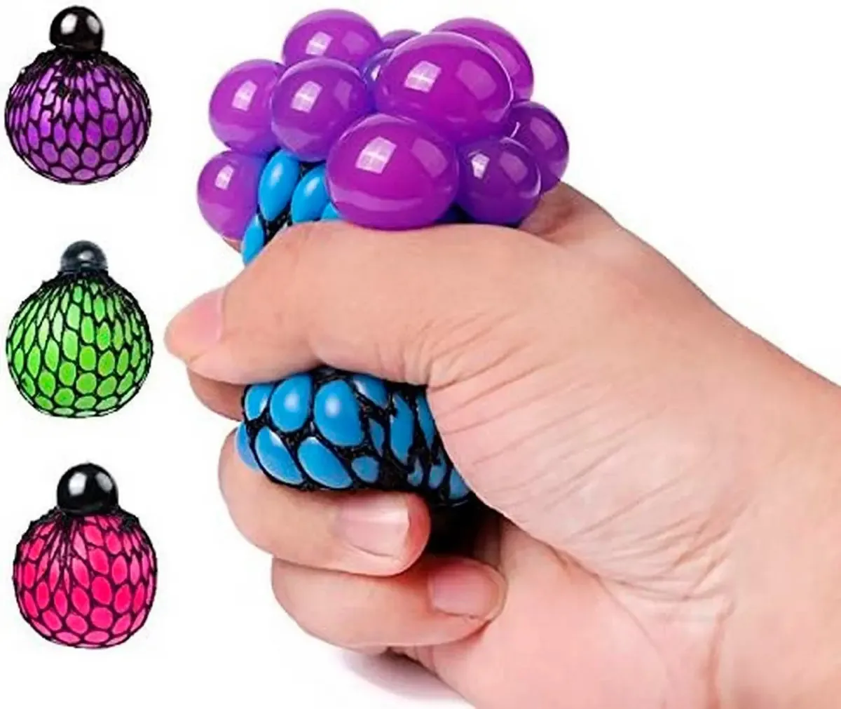 Brinquedo antiestresse Squishy Squishies Ball Unicolor, cor de malha multicolorida