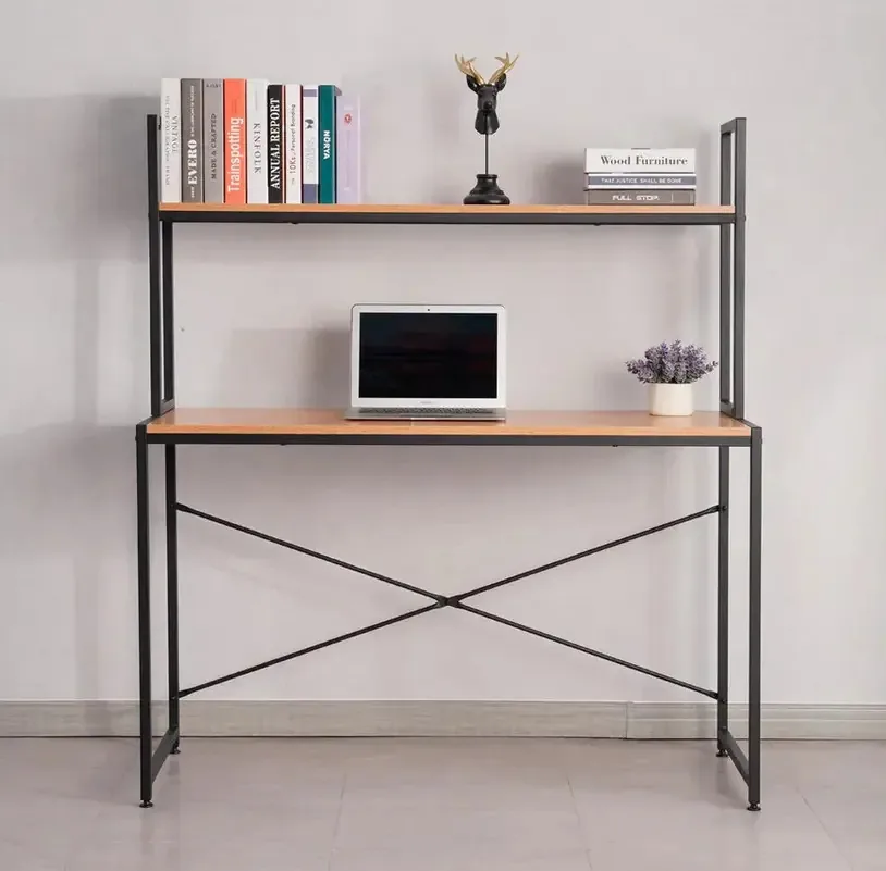 Mesa, escritório, prateleira, mesa, PC industrial, computador