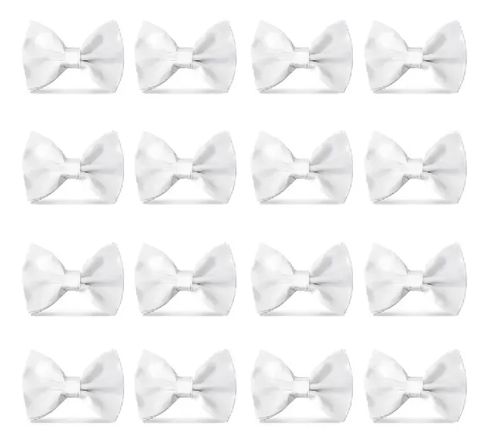 16 peças de gravata borboleta ajustável para fumar, gravata borboleta para adultos, cor branca