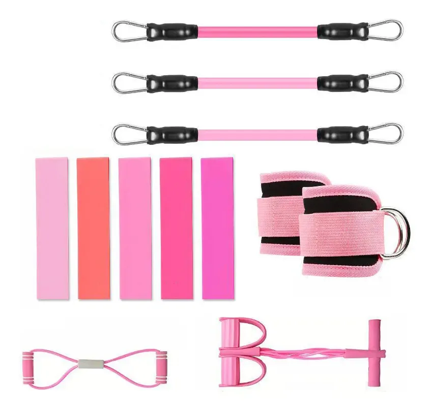 Bandas elásticas, faixas de resistência, exercícios, fitness, ioga