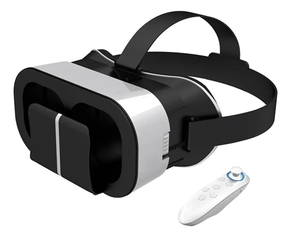 Iayokocc Fone de Ouvido de Realidade Virtual, Óculos de Realidade Virtual 3D com Controle Bluetooth, Óculos de Realidade Virtual, Bloqueio de Luz Azul e Proteção para os Olhos para Celular
