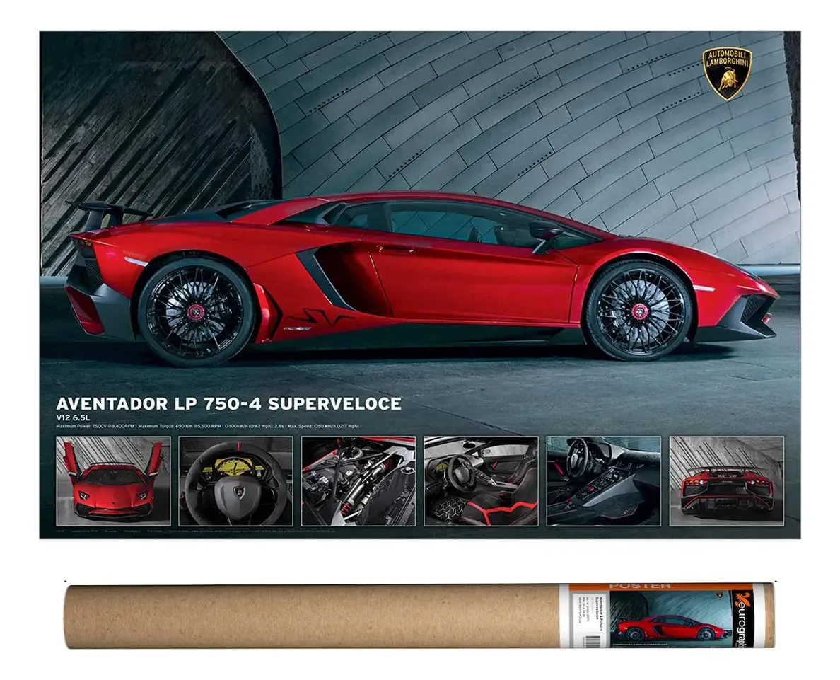 Pôster Eurographics Lamborghini Aventador 750-4 Sv - 36X