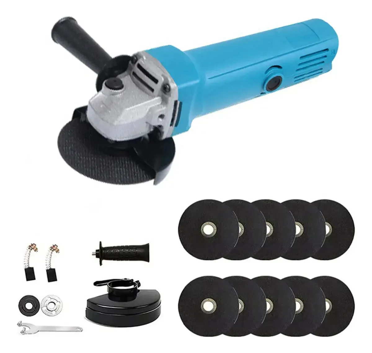 Mini polidor, polidor angular, também novo, com 10 lâminas, 860 w, 115 mm, azul