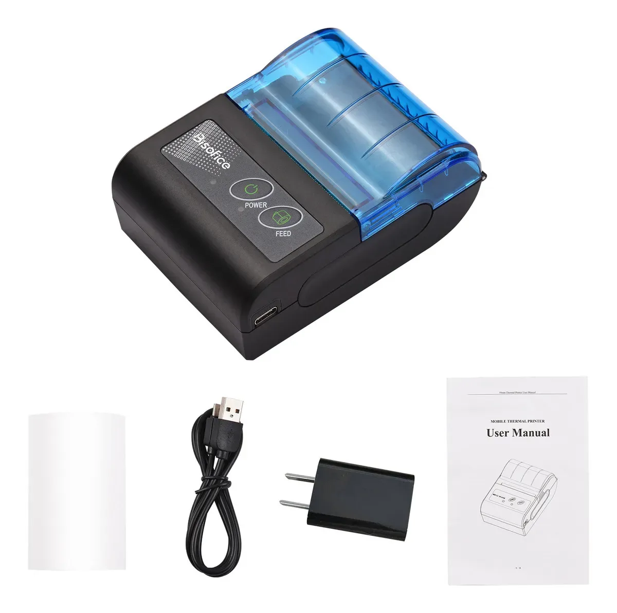 Impressora Térmica Portátil Bryxent Bluetooth para Recibos, Android e iOS