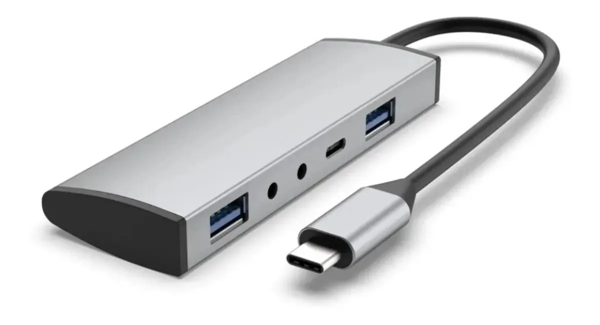 Hub USB-c 3.1 de 5 Gbps 2 X USB 3.0 + Áudio + USB-c Super Speed
