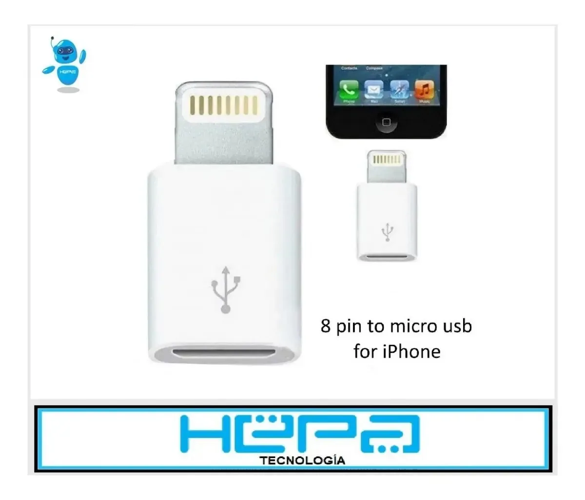 Adaptador conversor Micro Usb para iPhone
