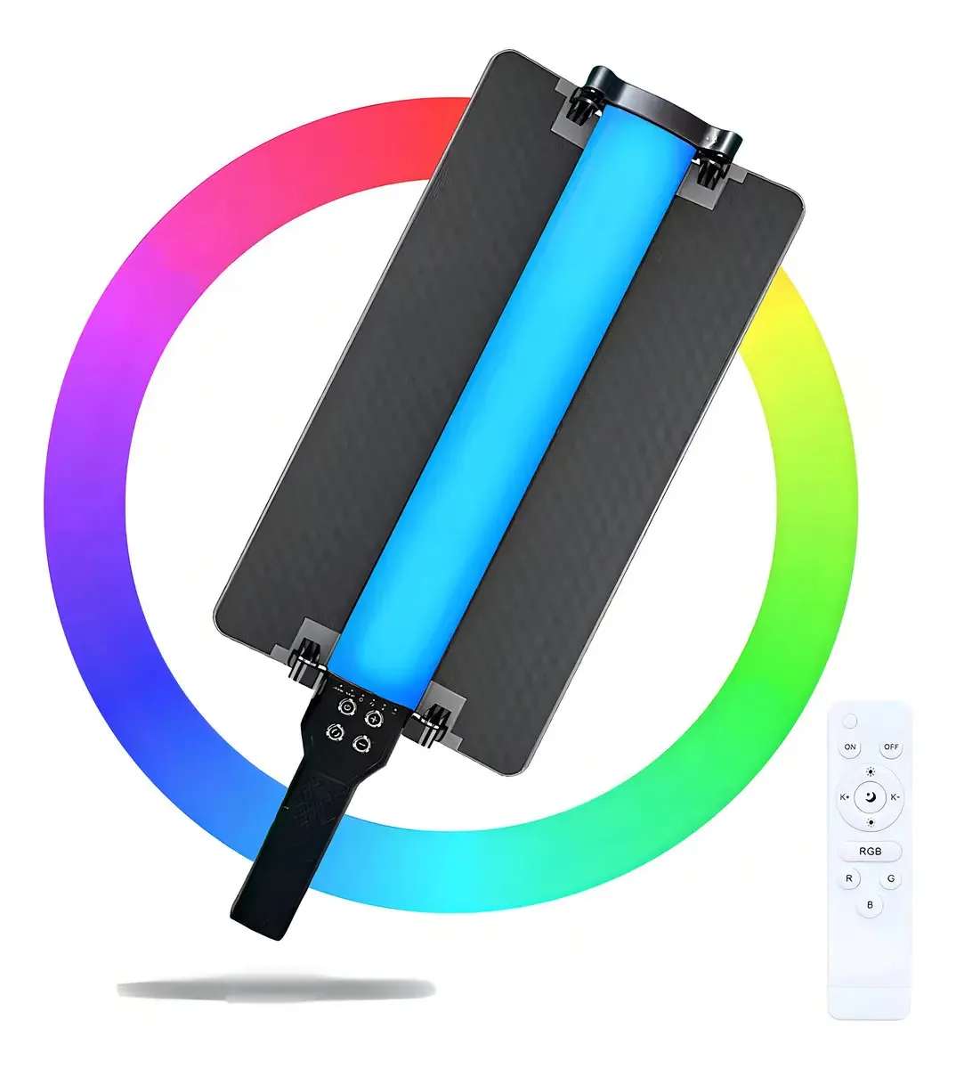 Luz de painel: fotografia LED, barra Rgb, estrutura de iluminação profissional, preta