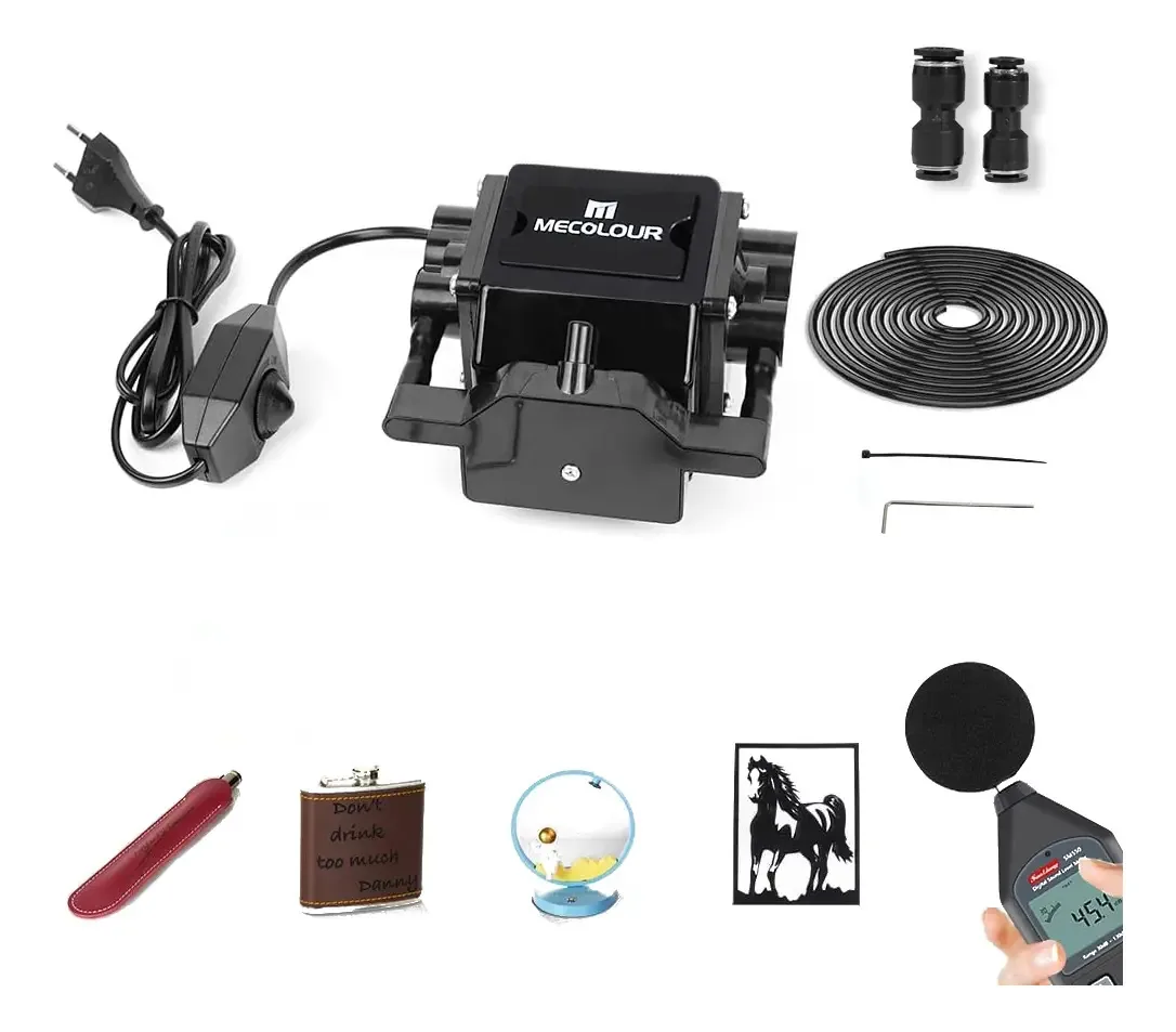 Bomba de assistência aérea para gravador a laser, fluxo ajustável de 1030 L/min, baixo ruído de 55 db, AC110v, compatível com Mecolourxtool, Two Trees, Atomstack, Ortur e muito mais
