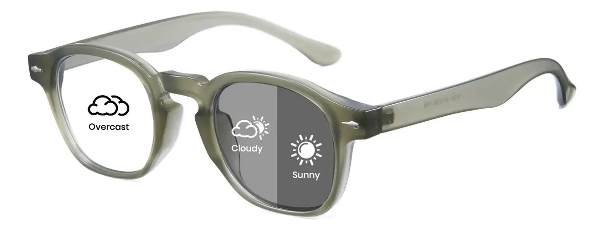 Lentes oculares antifadiga fotocrômicas verdes escuras para computador