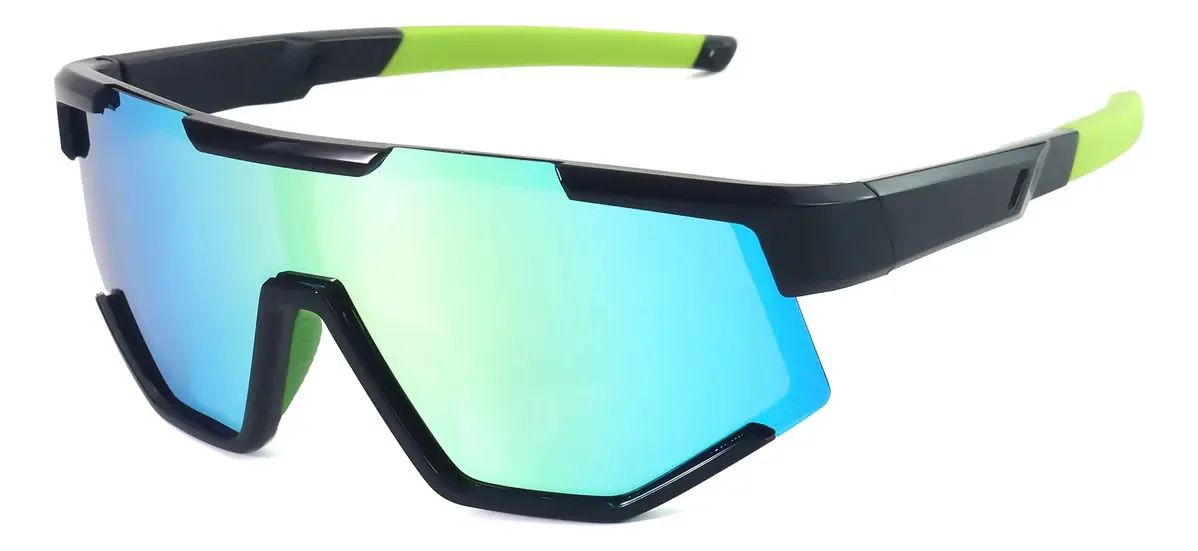 Óculos de sol esportivos masculinos para adolescentes, ciclismo, lente verde clara