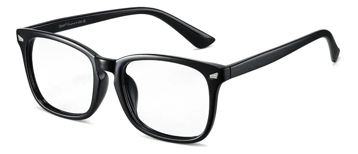 Lentes de computador Cyxus com filtro de luz azul, antifadiga, cor preta