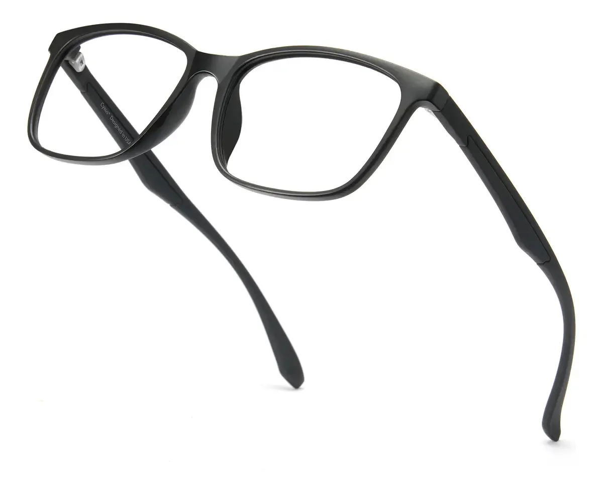 Lentes de computador Cyxus com filtro de luz azul, antifadiga, cor preta fosca