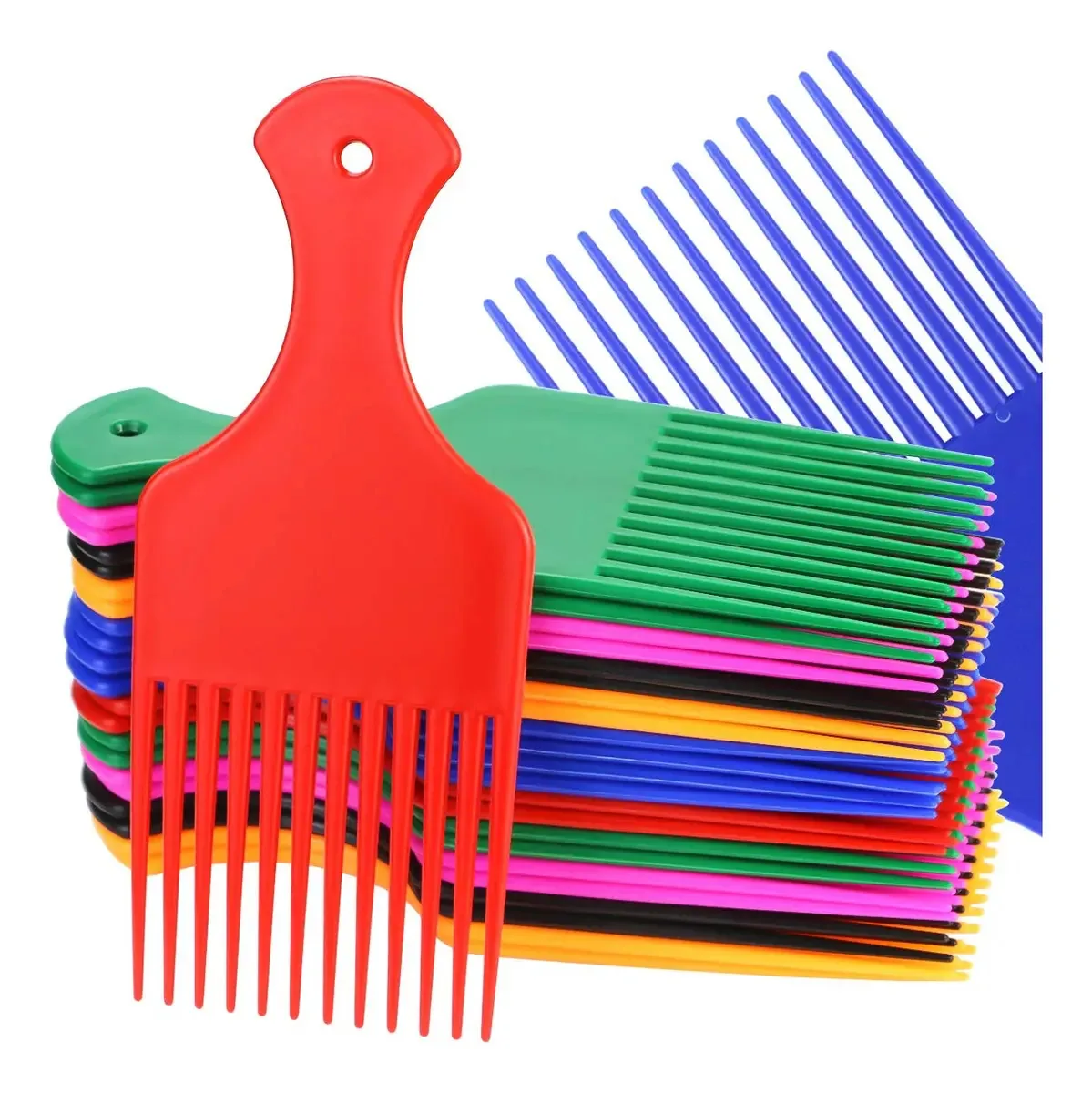 Amersumer - 24 pentes de plástico largos para cabelos afro de 6